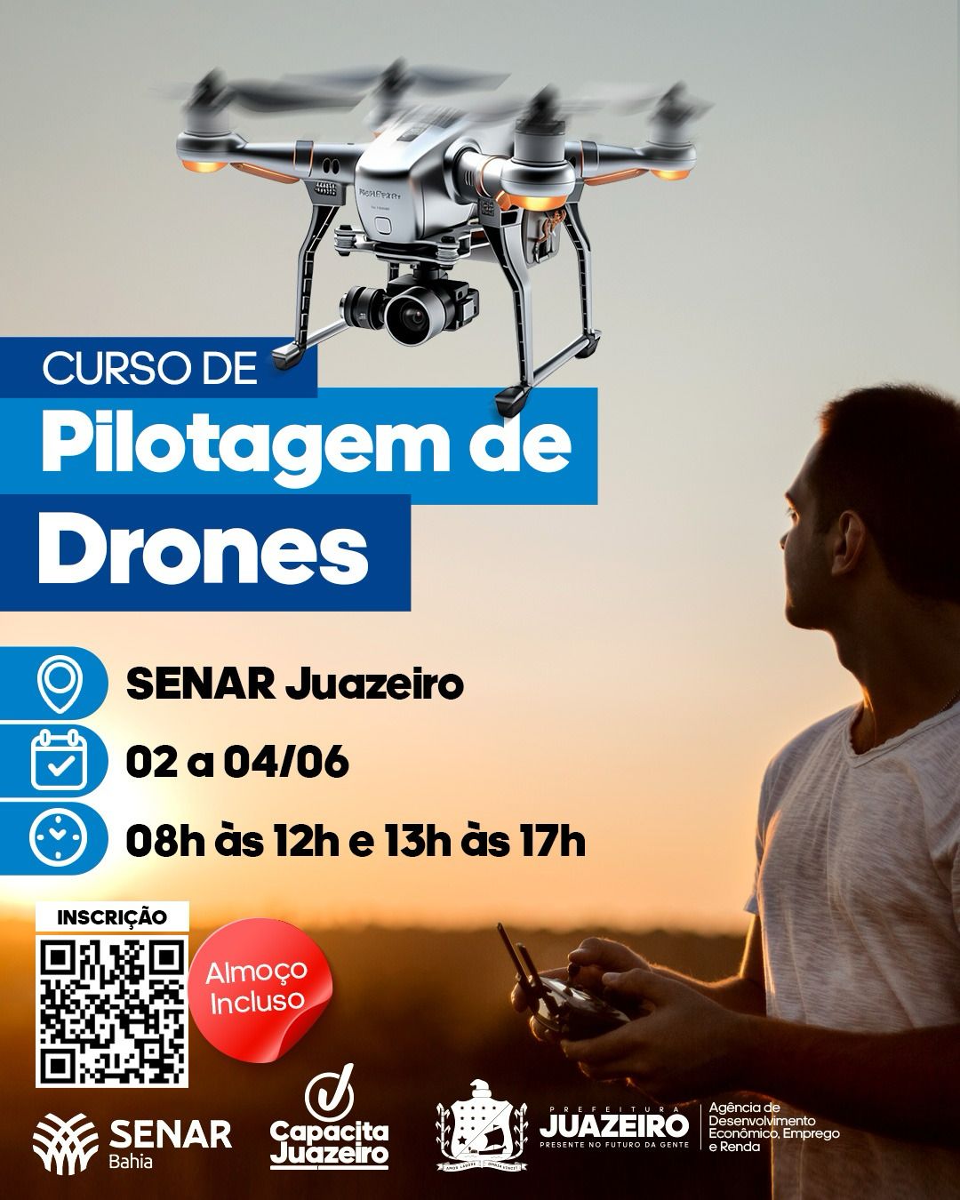 Inscrições abertas: curso de pilotagem de drones é oferecido em Juazeiro