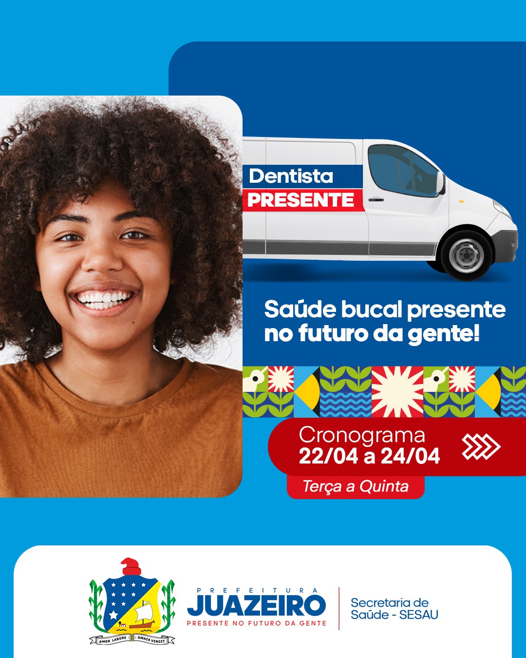 Confira o novo cronograma de atendimento da Unidade Móvel Odontológica de Juazeiro