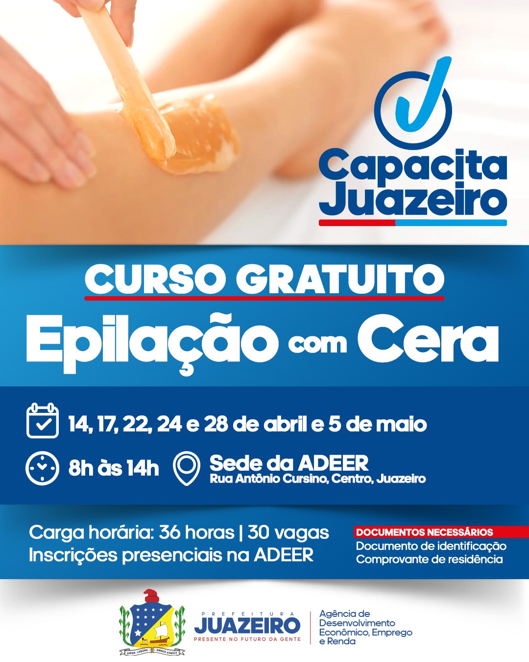 Prefeitura de Juazeiro abre inscrições para curso gratuito de epilação pelo Capacita Juazeiro