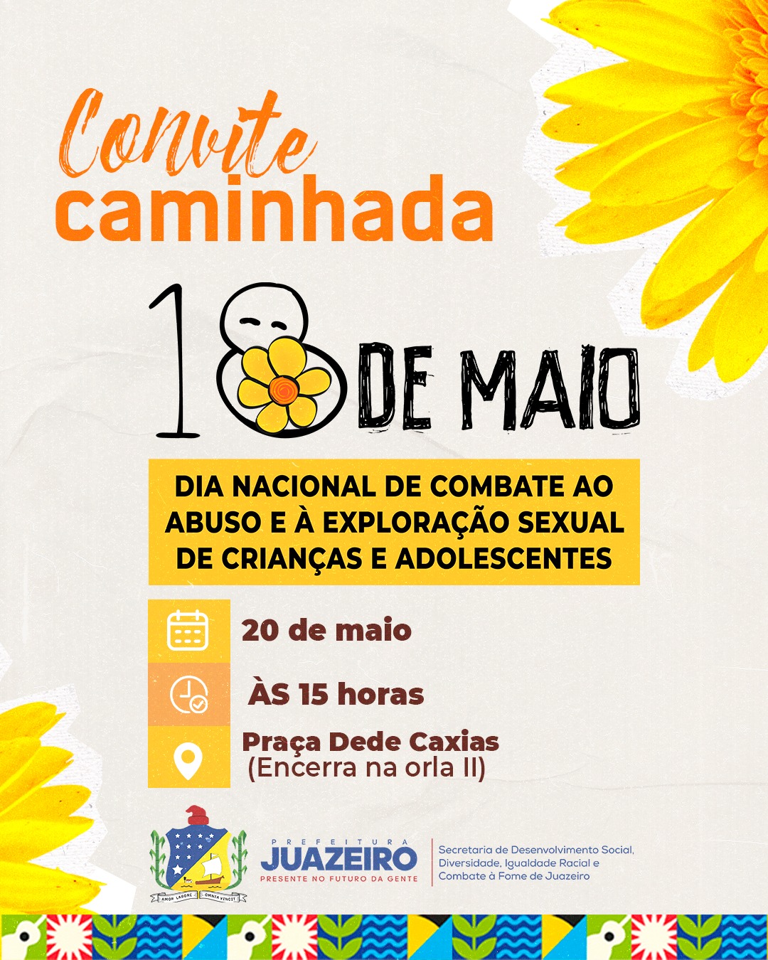 Prefeitura de Juazeiro realiza a Caminhada Faça Bonito: Em Defesa dos Direitos das Crianças e Adolescentes