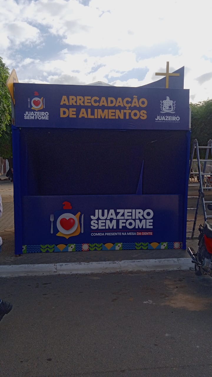 São João da Gente, Solidariedade Presente! Começa a montagem do stand de arrecadação de alimentos do Programa Juazeiro Sem Fome