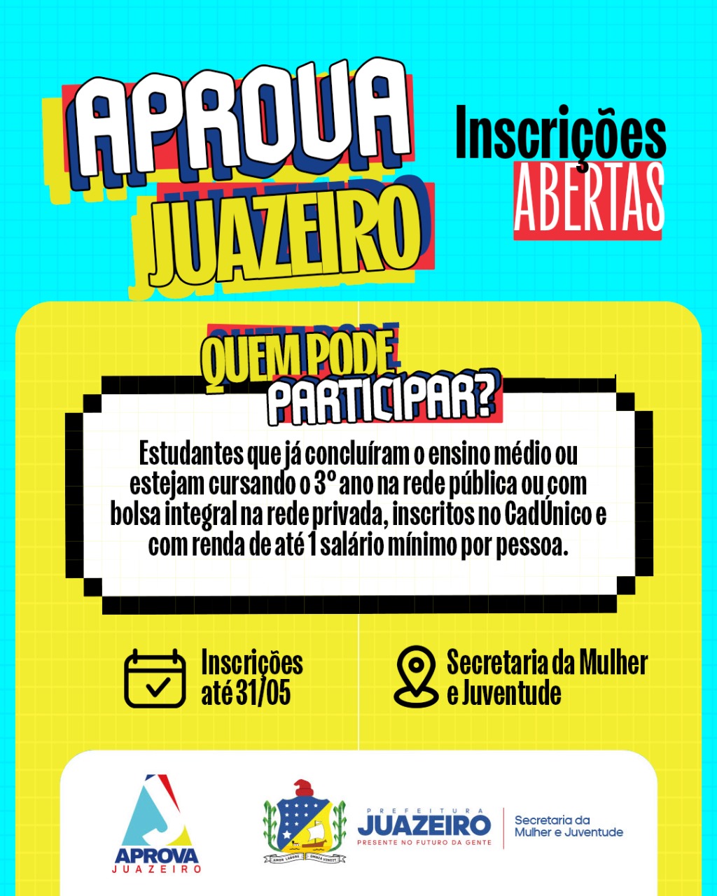 Com sistema de cotas inédito, Aprova Juazeiro segue com inscrições abertas