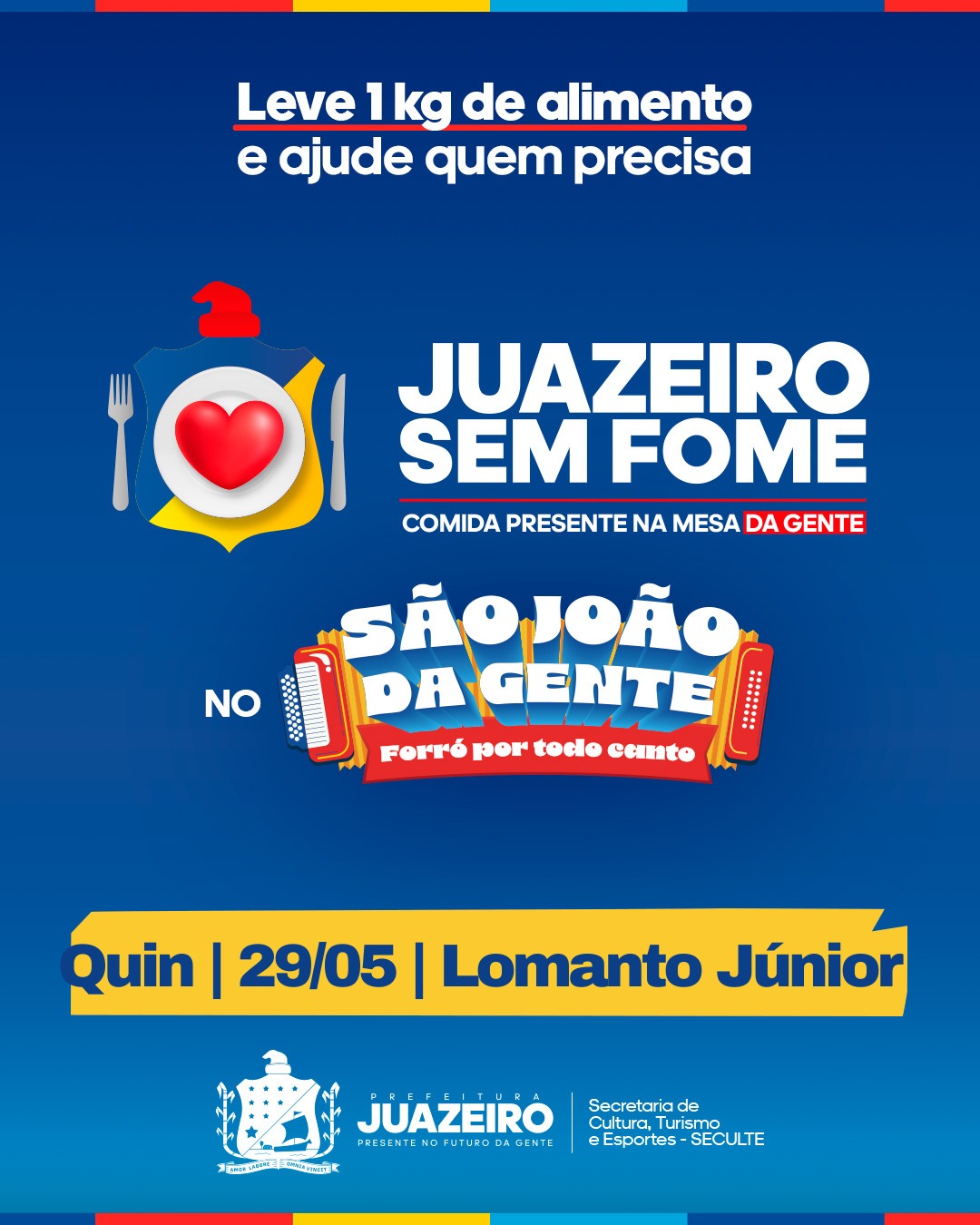 Stand do Juazeiro Sem Fome chega ao Lomanto Júnior para arrecadação de alimentos no São João da Gente