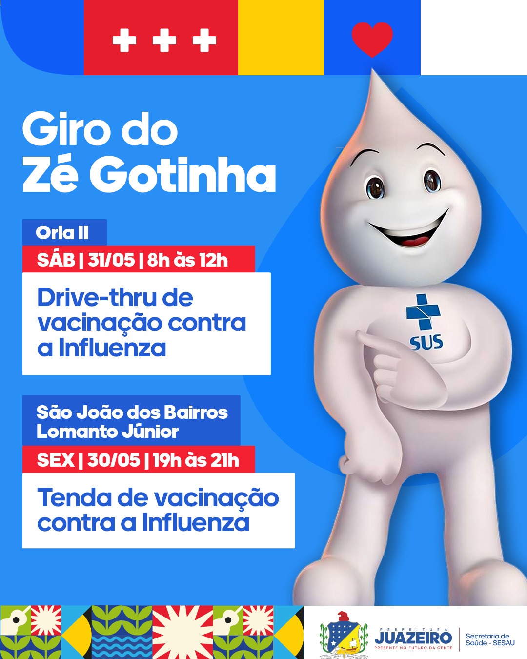 Juazeiro intensifica vacinação contra a Influenza com programação especial de fim de semana