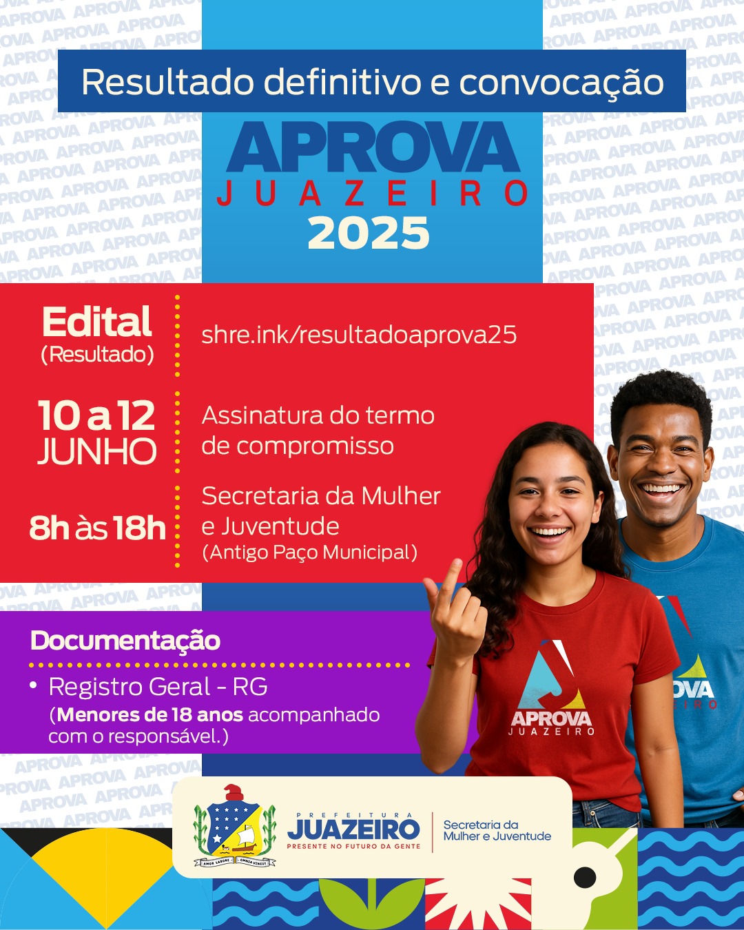 Prefeitura de Juazeiro divulga resultado definitivo do Aprova Juazeiro; candidatos devem comparecer na SMJ a partir desta terça (10)