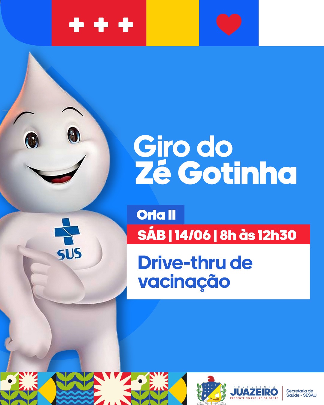 Drive-thru e Tenda da Vacinação intensificam imunização contra a Influenza durante final de semana em Juazeiro
