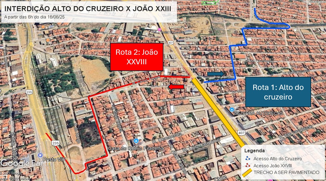 AMTT alerta população sobre interdição na BR-407 para continuidade das obras da Travessia Urbana