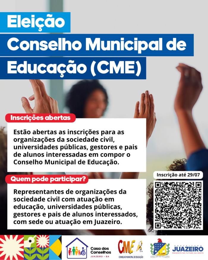 Juazeiro abre inscrições para organizações da sociedade civil interessadas em compor o Conselho Municipal de Educação