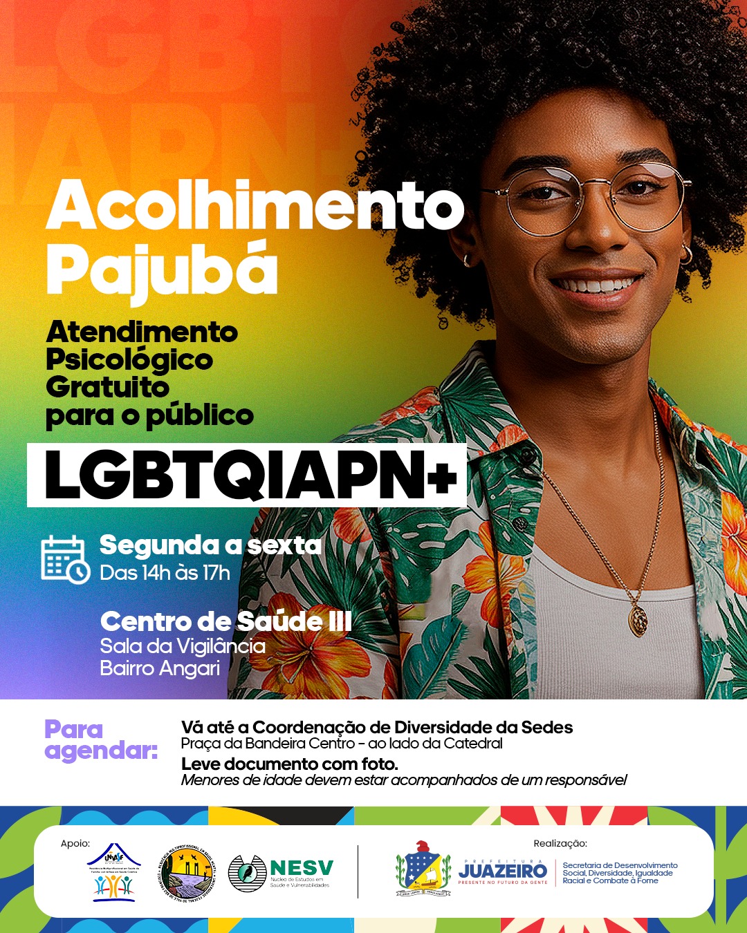 Parceria entre Sedes e Univasf oferta atendimento psicológico gratuito à população LGBTQIAPN+ em Juazeiro