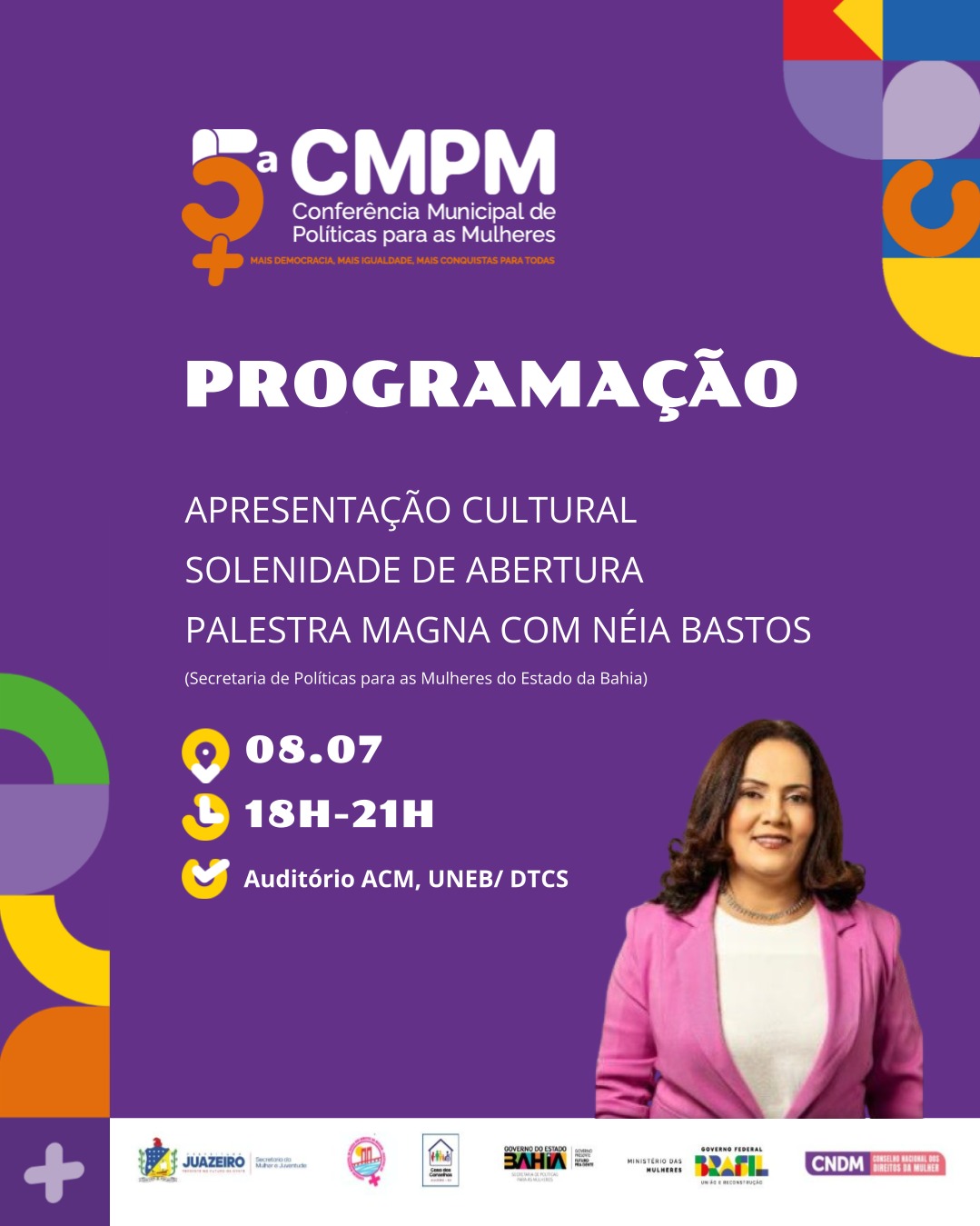 5ª Conferência Municipal de Políticas para as Mulheres de Juazeiro começa nesta terça-feira (08)