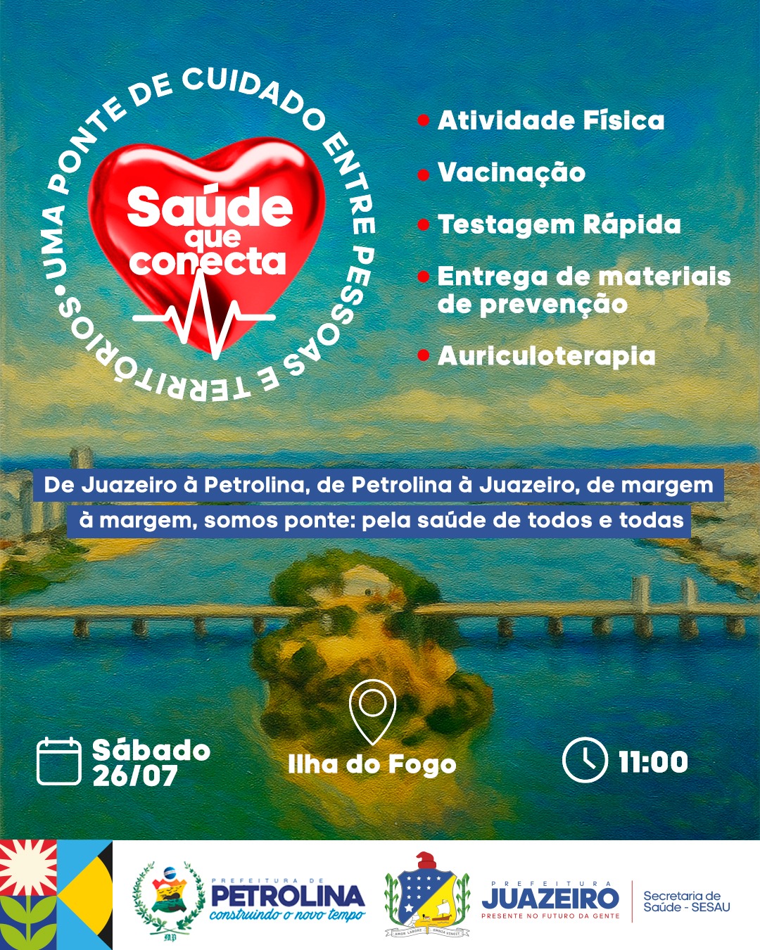 Saúde que conecta: Juazeiro e Petrolina promovem ação conjunta de saúde na Ilha do Fogo neste sábado (26)