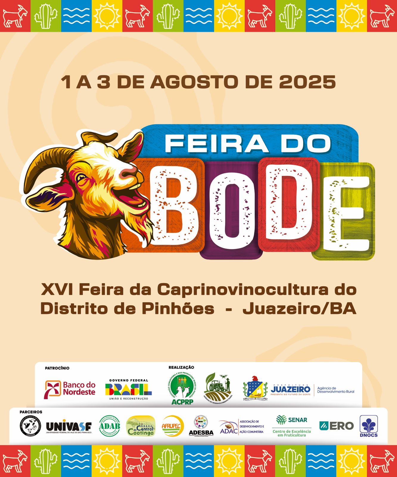 16ª Feira do Bode de Pinhões destaca cultura, tradição e fortalecimento da caprinovinocultura em Juazeiro