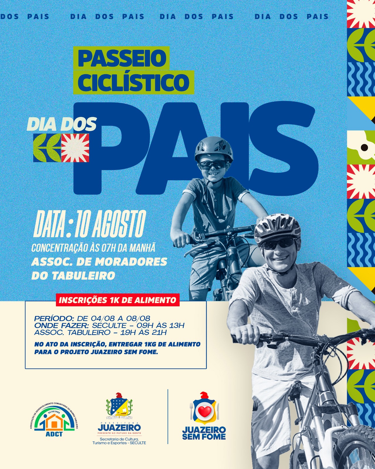 Tradicional Passeio Ciclístico do Dia dos Pais, em Juazeiro, abre inscrições na próxima segunda-feira (4)
