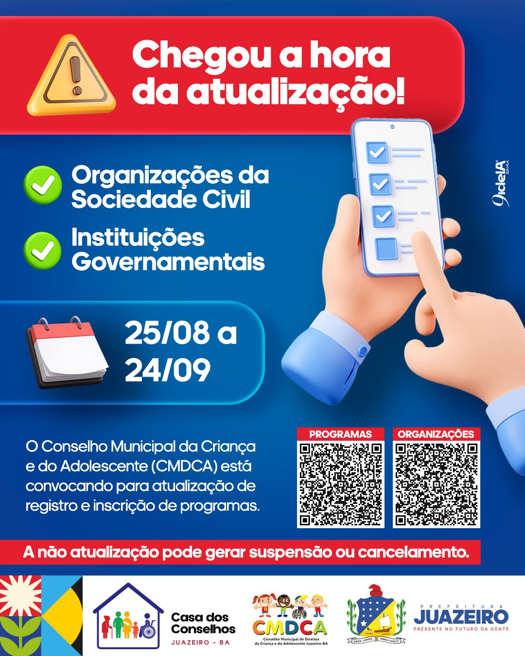 CMDCA convoca instituições para atualização de registros e programas