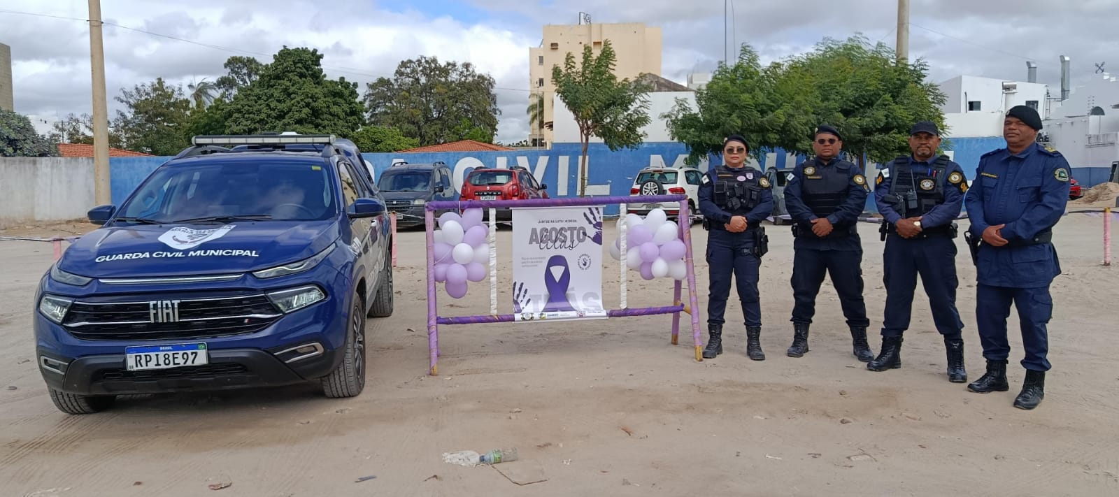 Agosto Lilás: Guarda Civil de Juazeiro realiza ação no mês de conscientização pelo fim da violência contra a mulher