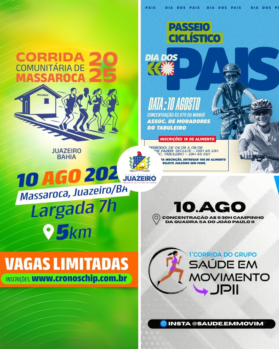 Dia dos Pais em Juazeiro terá agenda esportiva comunitária em Massaroca e nos bairros João Paulo II e Tabuleiro; confira