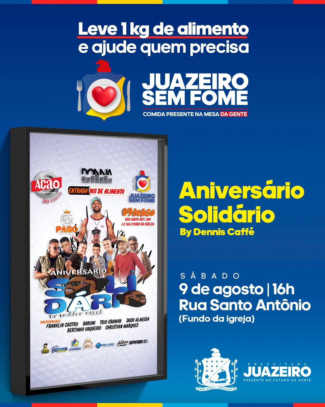 Evento solidário em parceria com o Juazeiro Sem Fome agita Juazeiro neste sábado (9)