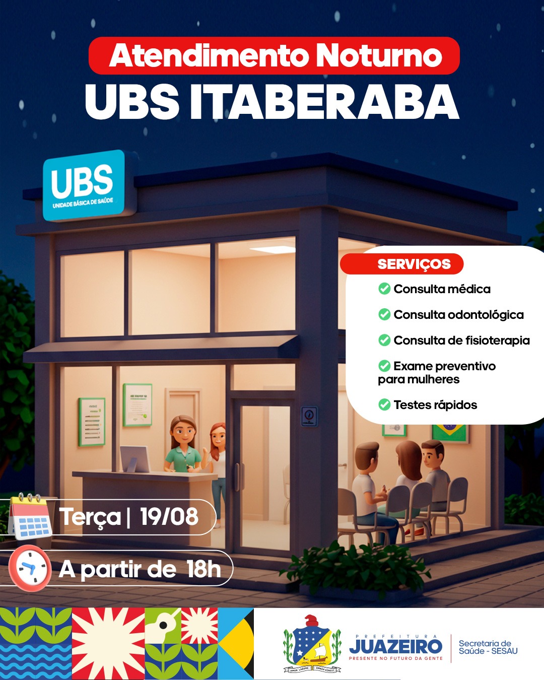 UBS do Itaberaba realiza atendimento noturno na próxima terça-feira (19)