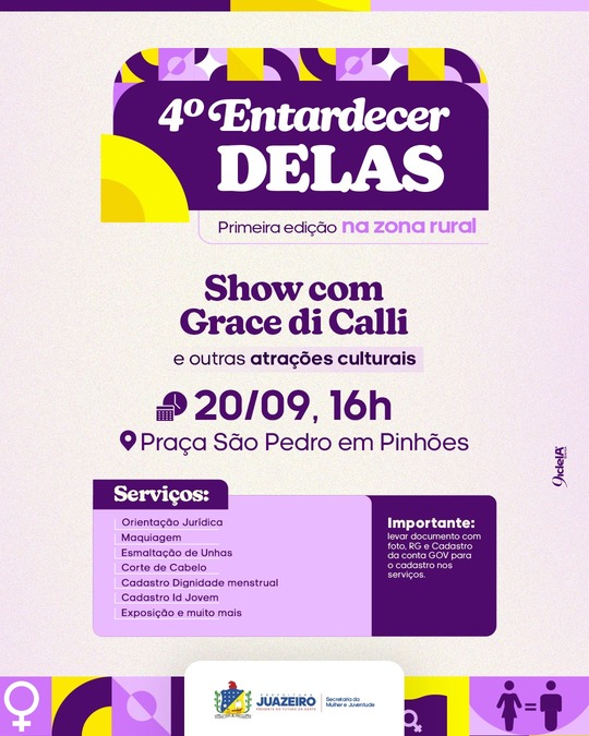 Entardecer Delas chega à zona rural de Juazeiro com programação repleta de serviços e atividades culturais em Pinhões
