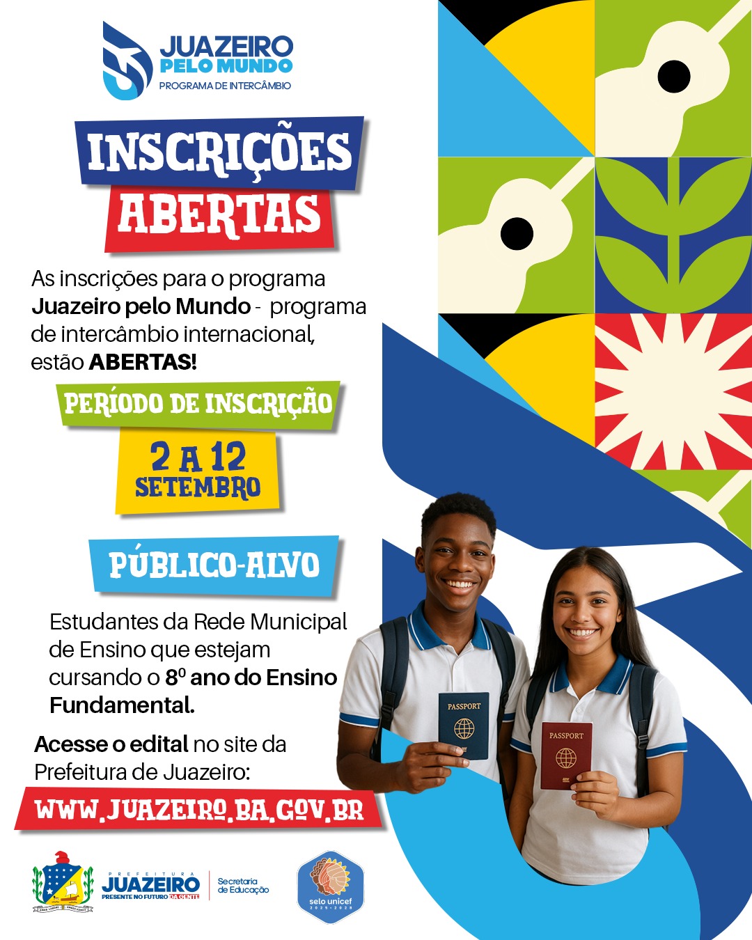 Juazeiro pelo Mundo: Inscrições para programa de intercâmbio cultural internacional da Prefeitura de Juazeiro terminam nesta sexta-feira (12)