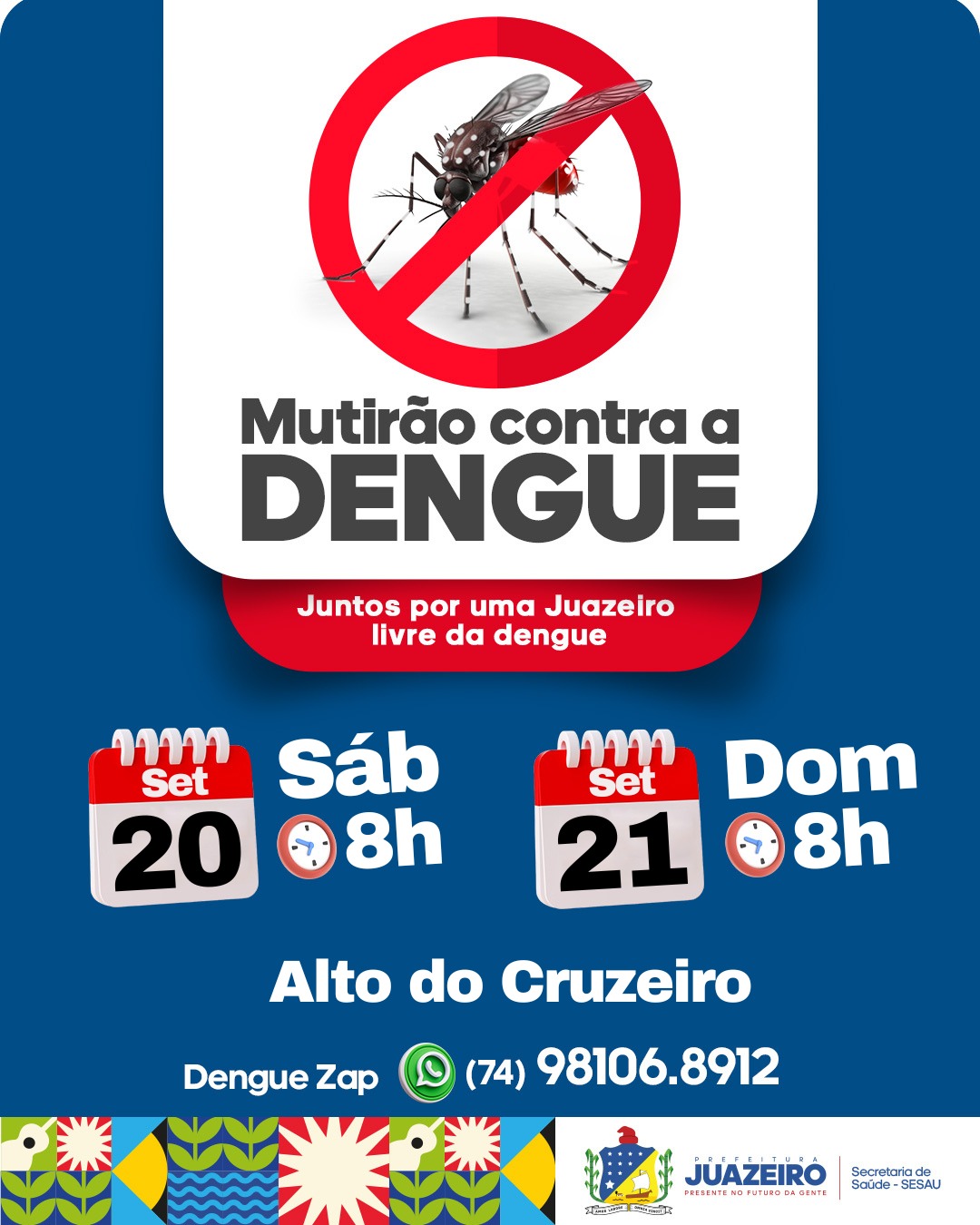 Mutirão de combate às arboviroses e vacinação antirrábica chegam ao Alto do Cruzeiro neste fim de semana