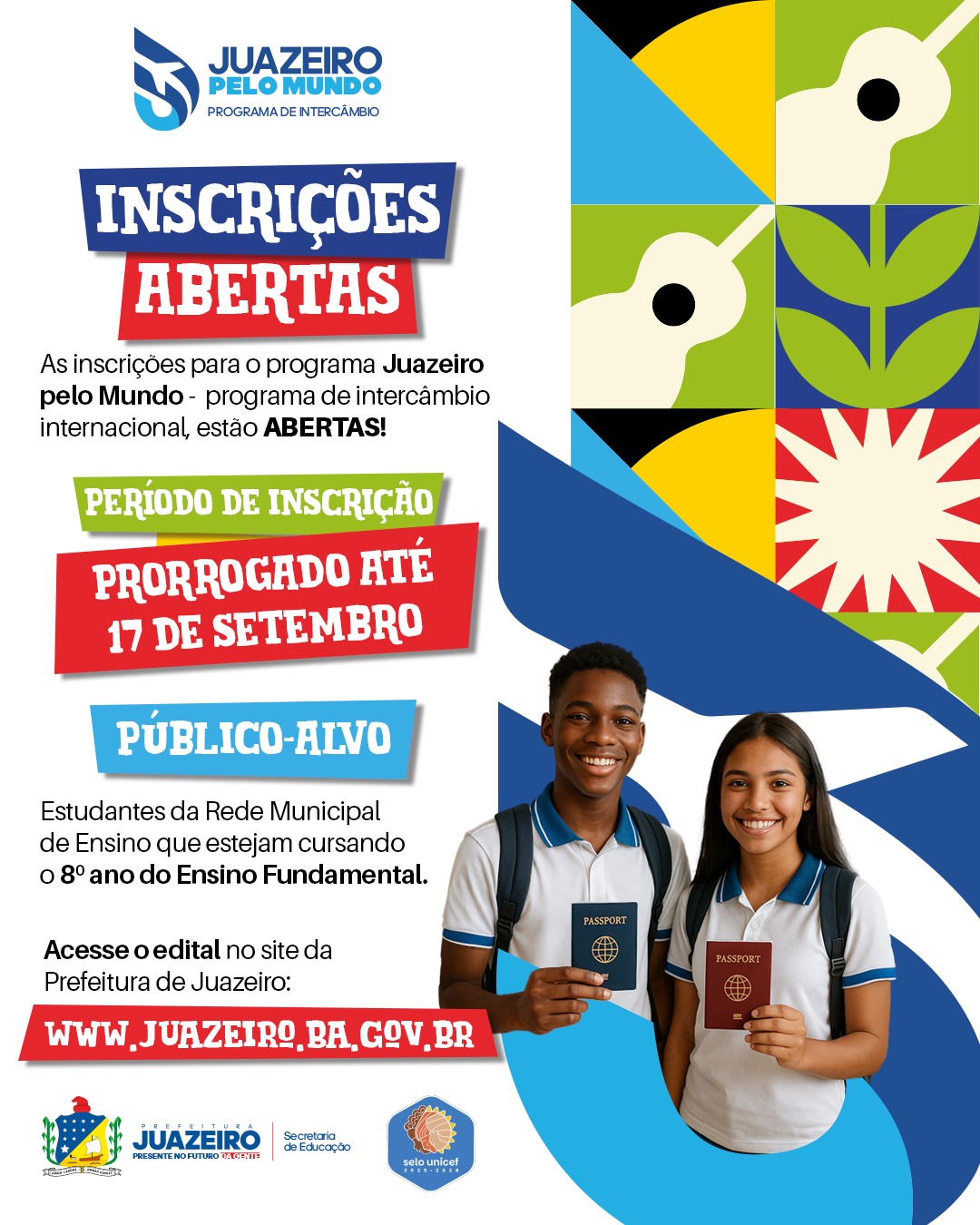 Estudantes podem se inscrever em programa de intercâmbio internacional da Prefeitura de Juazeiro até quarta-feira (17)
