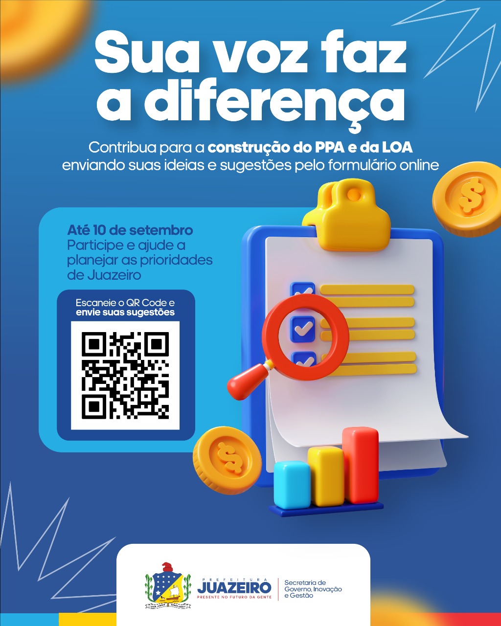 Últimos dias para participar: Escuta Pública do PPA e LOA encerra nesta quarta-feira (10)