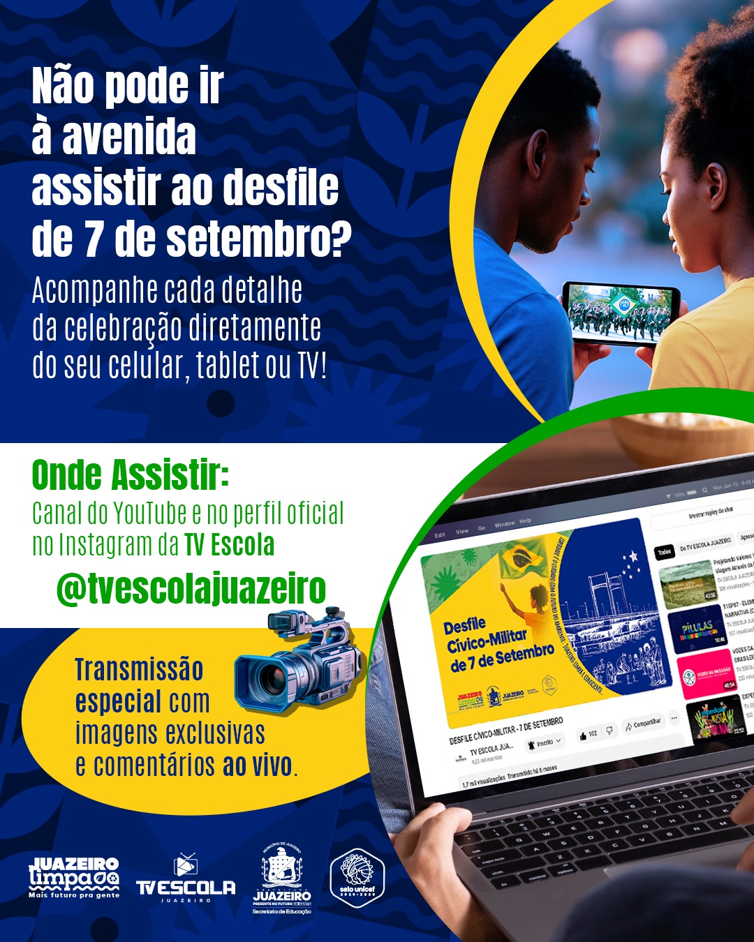 7 de setembro: Tradicional desfile de 7 de setembro será transmitido ao vivo pela TV Escola Juazeiro