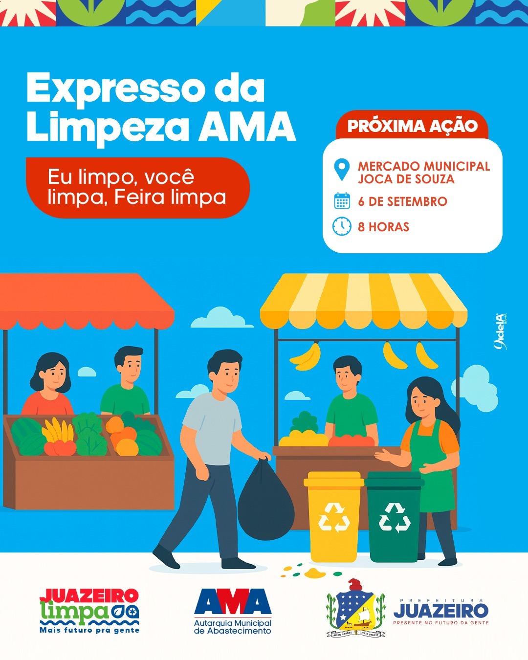AMA lança programa Expresso da Limpeza para reforçar higienização em feiras e mercados de Juazeiro