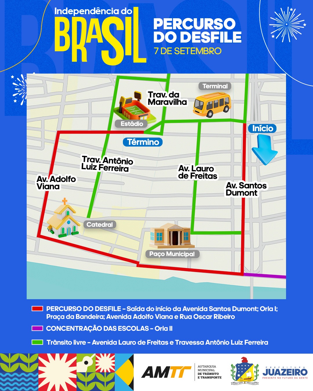 7 de Setembro: AMTT define esquema especial de trânsito para desfile cívico em Juazeiro