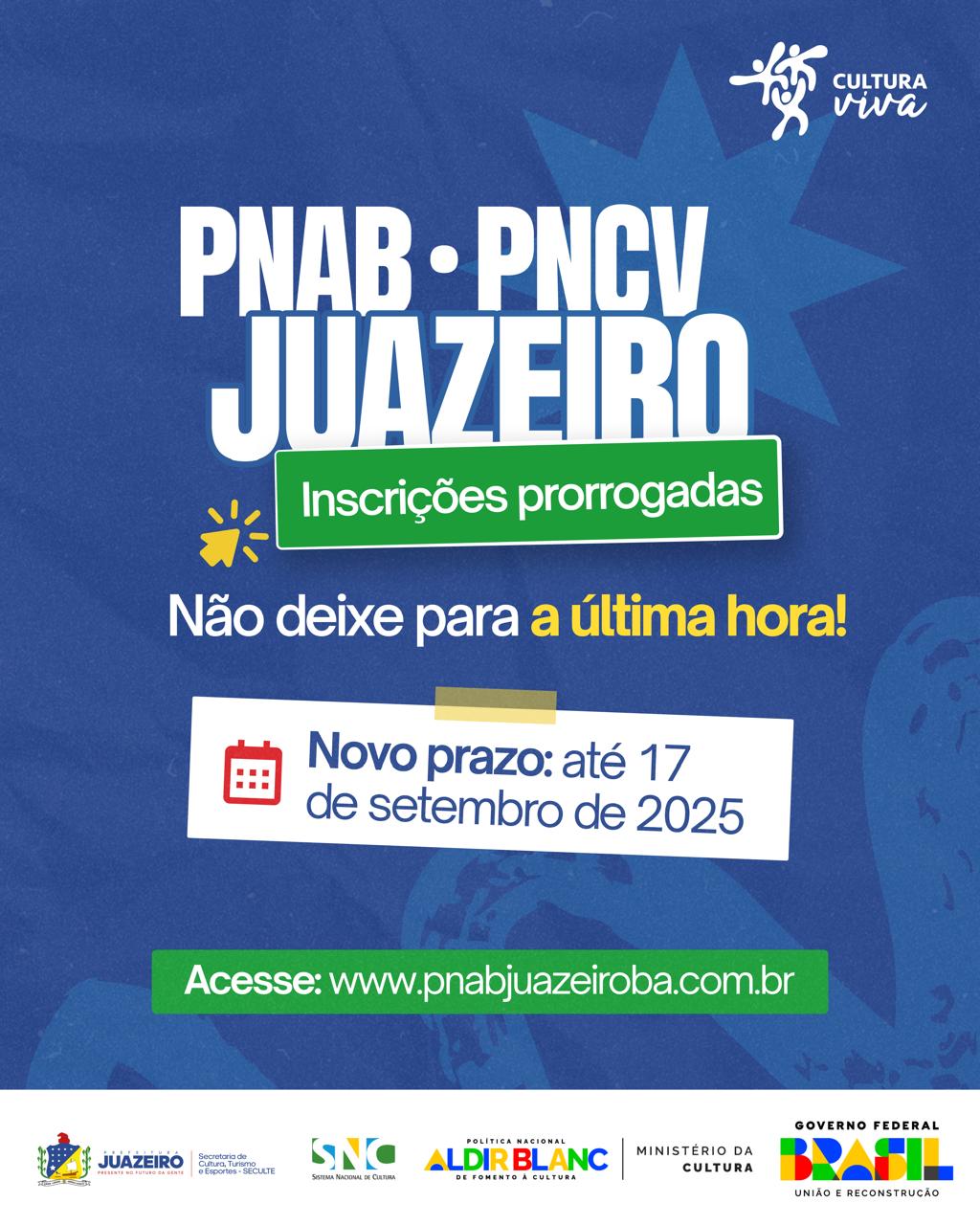 Inscrições para editais da PNAB em Juazeiro são prorrogadas; inscrições encerram nesta quarta-feira (17)