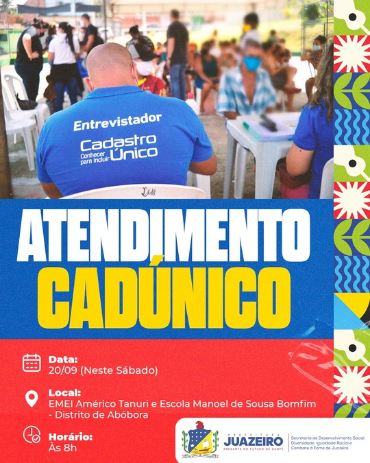 Distrito de Abóbora recebe serviços do CadÚnico neste sábado (20)