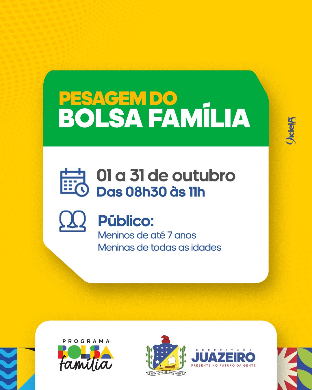 Prefeitura de Juazeiro divulga novo clico de pesagens obrigatórias do Bolsa Família; veja calendário