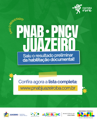 Prefeitura de Juazeiro divulga resultado preliminar da habilitação documental dos editais da PNAB