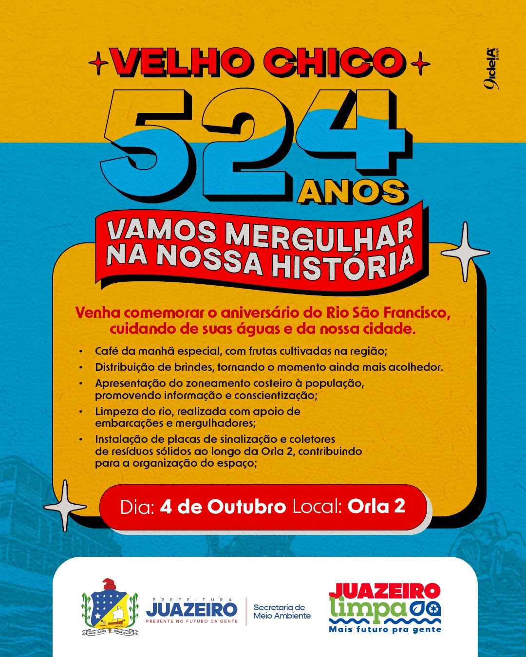Rio São Francisco 524 anos: Juazeiro celebra com ações de cuidado e conscientização ambiental
