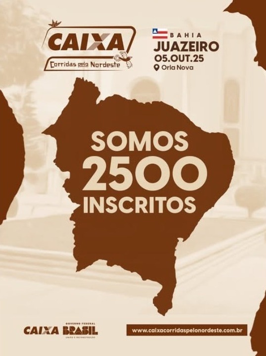 Corrida Caixa em Juazeiro soma mais de 2,5 mil inscritos e atrai atletas de 13 estados e do DF para a cidade
