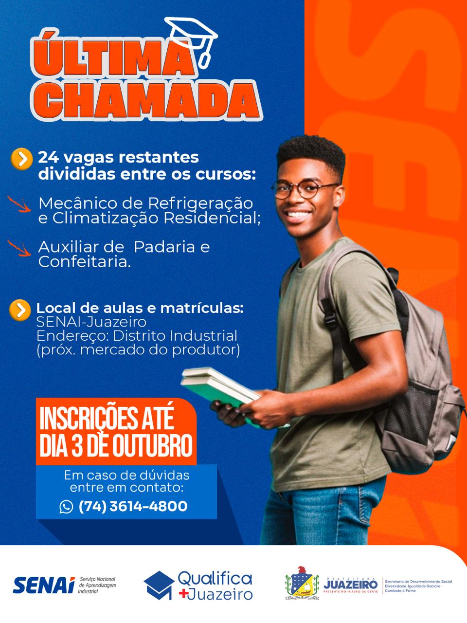 Inscrições para cursos gratuitos do Qualifica+Juazeiro entram na reta final; interessados podem se inscrever até sexta (3)