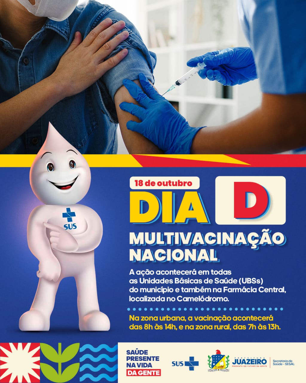 Juazeiro realiza o Dia D da Campanha Nacional de Multivacinação neste sábado (18)