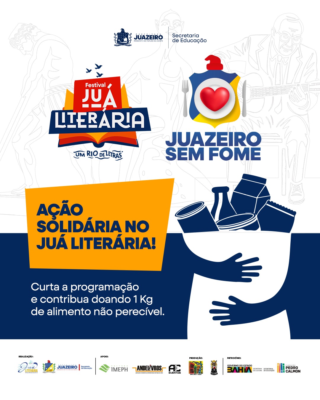 Juazeiro Sem Fome promove arrecadação de alimentos durante o Festival Juá Literária 2025