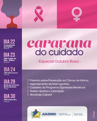 Caravana do Cuidado: em ação inédita, prefeitura de Juazeiro incentiva prevenção ao câncer de mama