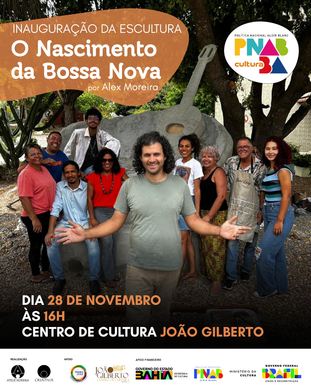 Nova escultura celebra João Gilberto e marca fase do projeto Modelando ao Som da Bossa