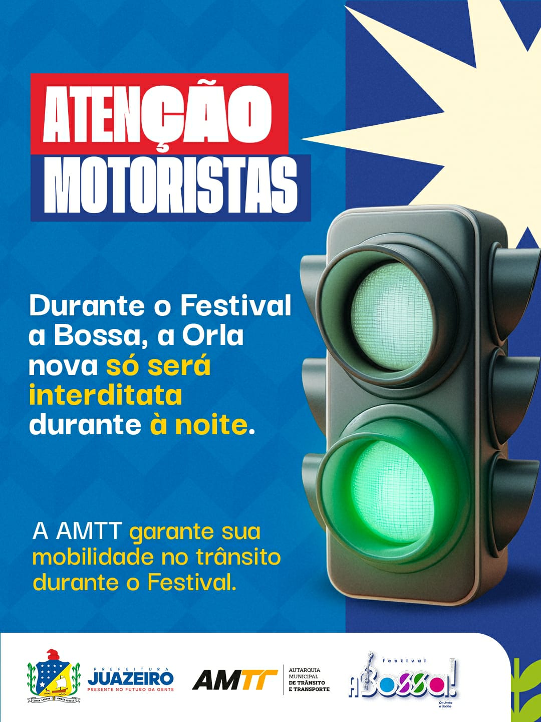 Festival A Bossa: AMTT informa que Orla Nova será interditada apenas no período da noite