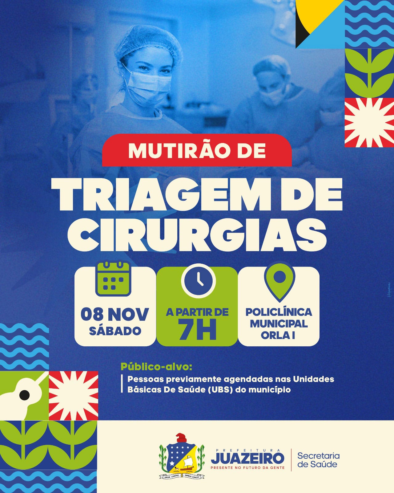 Novo Mutirão de Triagem de Cirurgias será realizado na Policlínica Municipal de Juazeiro neste sábado (8)