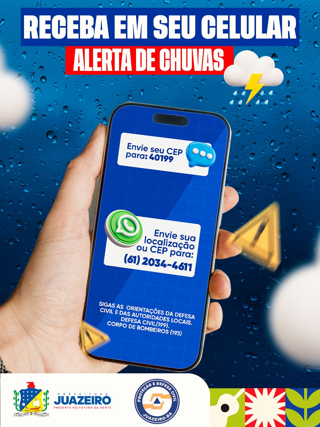 Defesa Civil amplia segurança com envio de alertas por SMS em Juazeiro