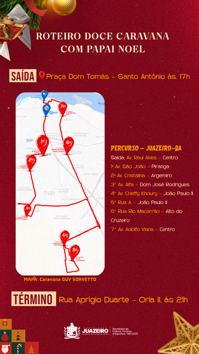 Doce Caravana com Papai Noel vai percorrer Juazeiro e distribuir mais de 30 mil picolés neste sábado (20)