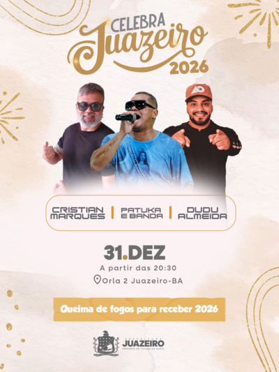 Juazeiro celebra a chegada de 2026 com shows e espetáculo de fogos