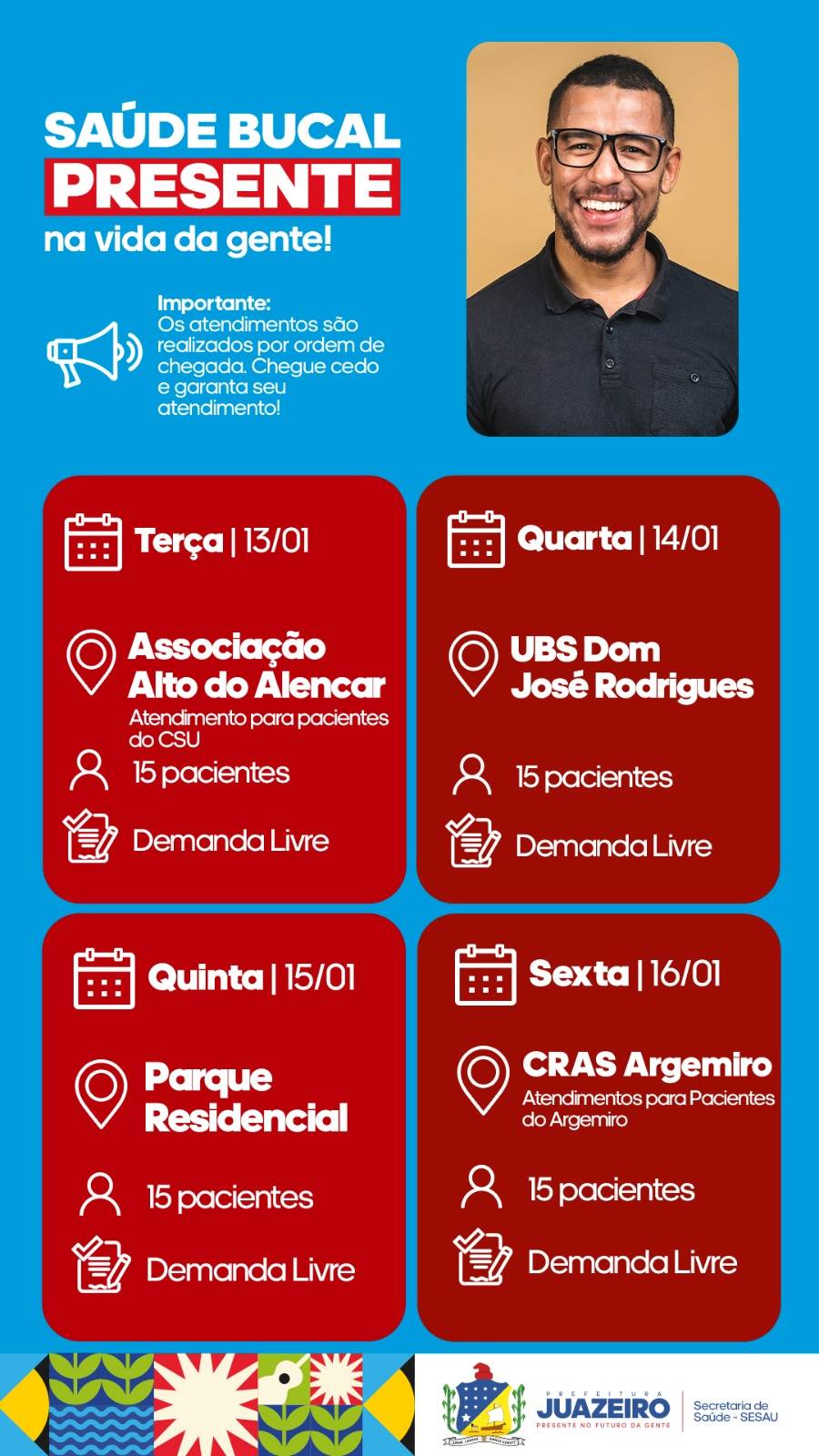 Sesau divulga novo cronograma de atendimento da Unidade Odontológica Móvel de Juazeiro