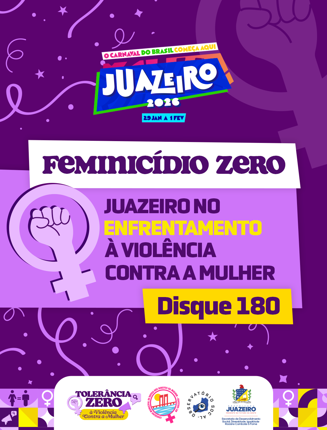 Carnaval de Juazeiro 2026 começa nesta quinta-feira (29); confira os serviços voltados às mulheres durante os quatro dias de festa