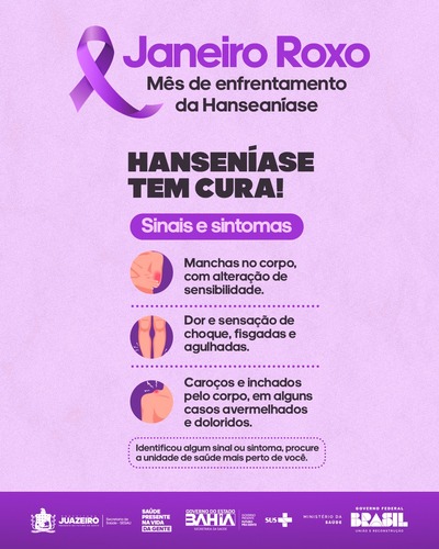 Sesau de Juazeiro reforça alerta sobre o Janeiro Roxo, mês de enfrentamento à hanseníase