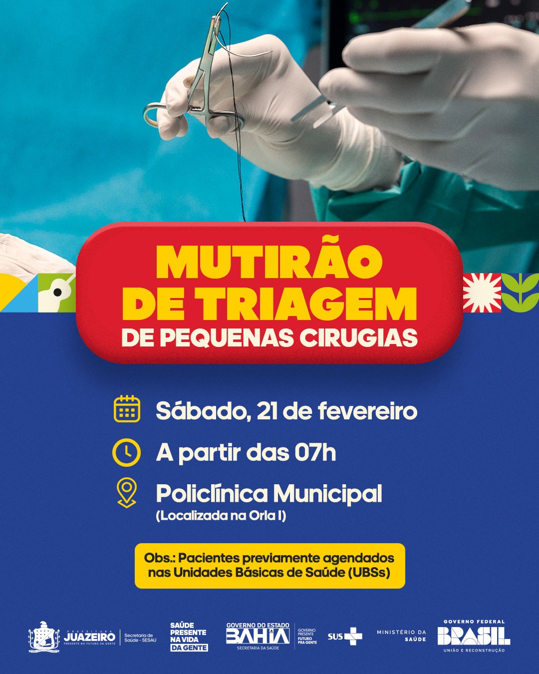 Prefeitura de Juazeiro realiza mutirão de triagem para pequenas cirurgias neste sábado (21)
